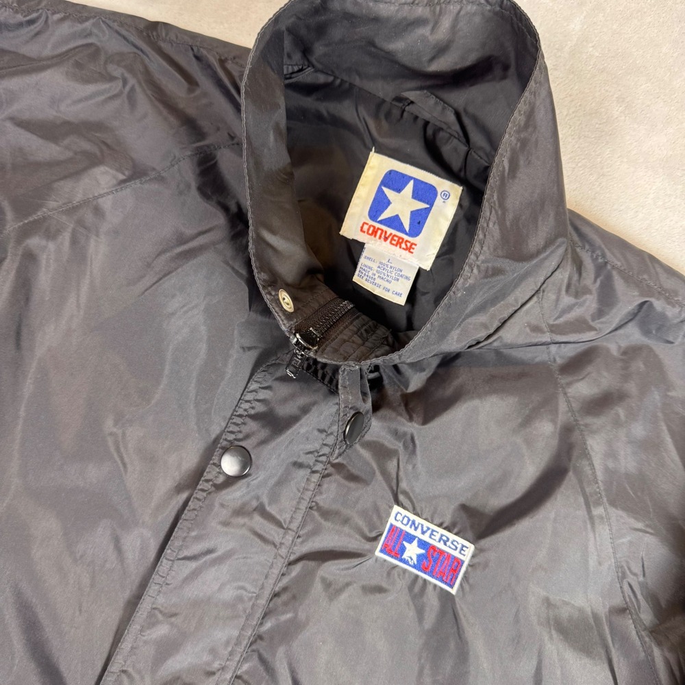 Vintage Converse All Star Windbreaker Nylon Jacket Mens L Black‎